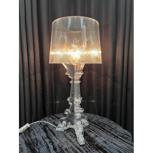 107 - Pair of Kartell Bourgie Lamps for Votives (non wired) LED Lights, Acrylic (73cm H x 37cm W)