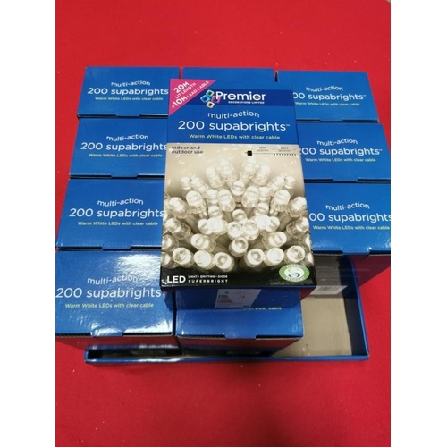 108 - 12 x Warm White Lights - Clear Cables (new) - Premier Decorations