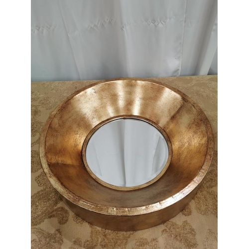 117 - Round Deep Inset Gold Mirror