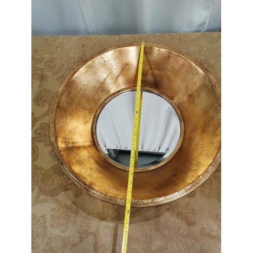 117 - Round Deep Inset Gold Mirror