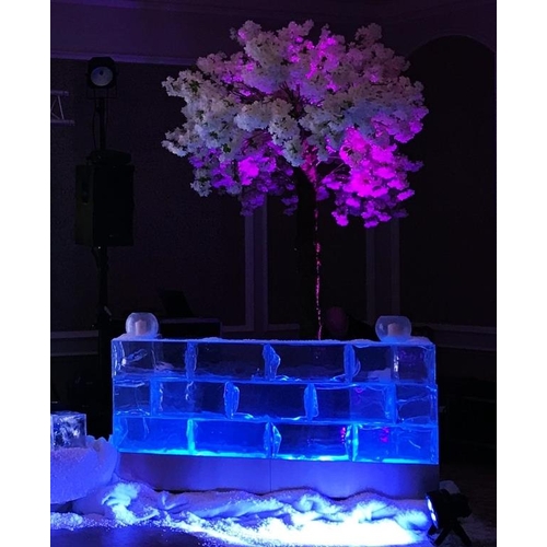 12 - Ice Bar - Solid Blocks of Resin Ice Cubes, lit in Ice Blue hues, which is mobile for easy transporta... 