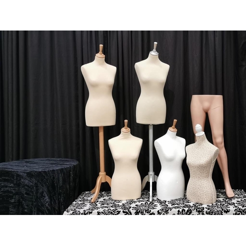 122 - Mannequin Busts, Selection + Male Legs on Stand