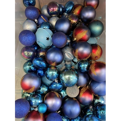 129 - Box of Blue Baubles, assorted designs