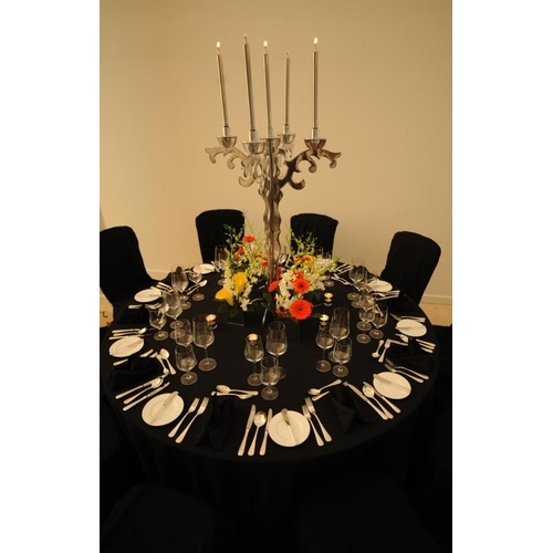 153 - Set of 2 Designer Modern Style Aluminium Candelabra