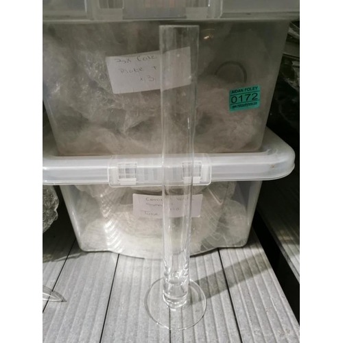 172 - 2 Boxes of Slip Stem Vases (30cm )