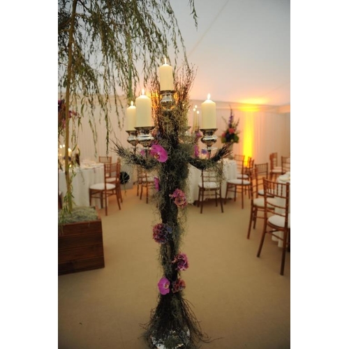 190 - Two 5' Silver Candelabra