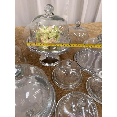 22 - Box of Glass Domes with Silver Cake Bases