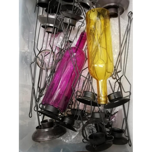 248 - Box of Wine Bottle Night Light Holders - Selection of Colours