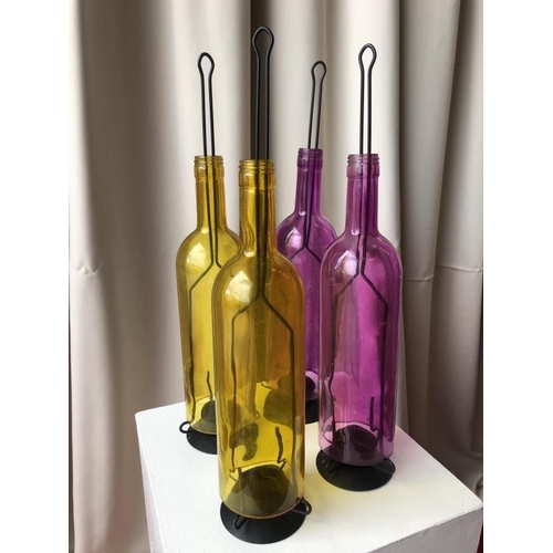 248 - Box of Wine Bottle Night Light Holders - Selection of Colours