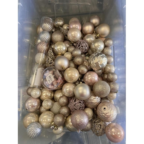 276 - Box of Champagne Baubles, mixed designs