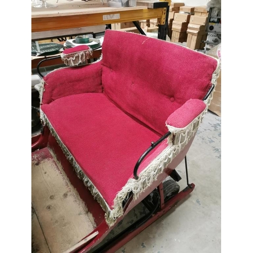 3 - Victorian Sleigh - Original Sleigh with genuine Upholstery and Trims. Placed on Roller Base for ease... 