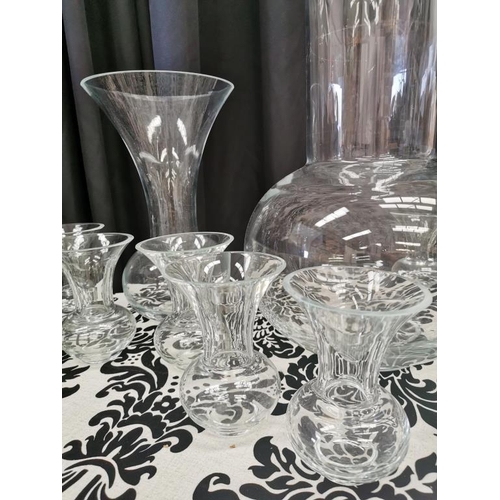 302 - 36cm SIA Vase with 10 x 16cm SIA Vases