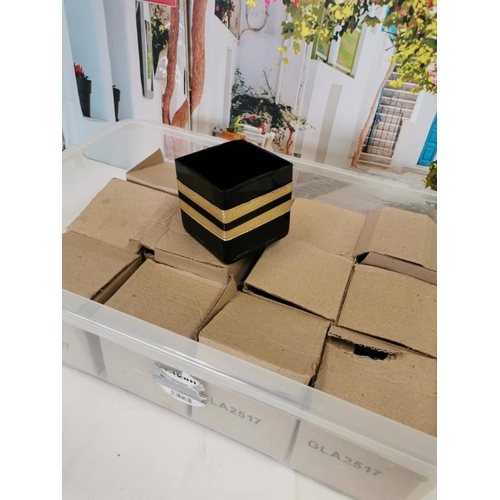 308 - 2 Boxes of Square Black 10cm Vases