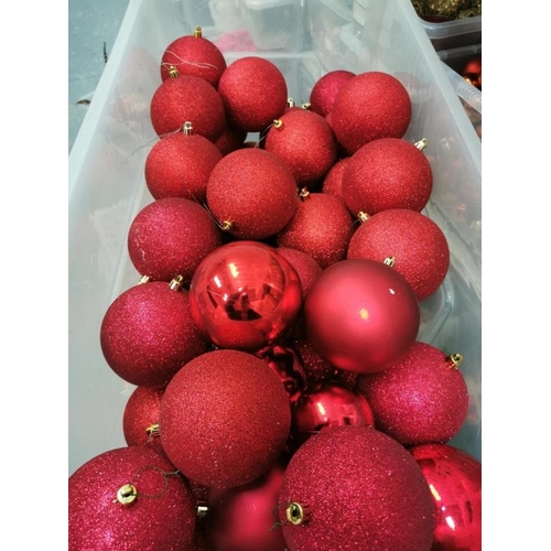 310 - Box of Red Baubles, mixed designs