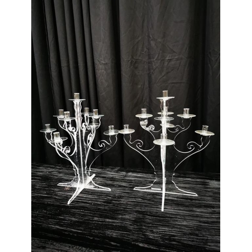 311 - Pair of Perspex Candelabra with Magnetic Candle Holders.  These are also adaptable for Votives (50cm... 