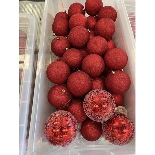 332 - Box of Red Baubles, various designs