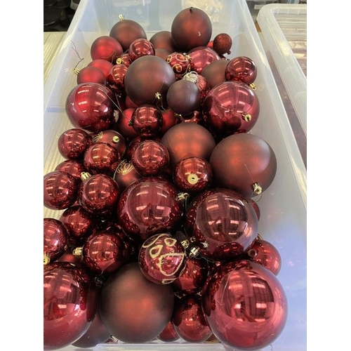 342 - Box of Burgundy Baubles, mixed designs