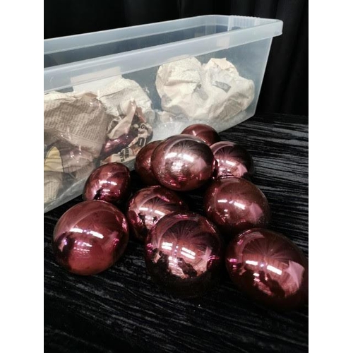 343 - Box of Shiny Burgundy Glass Pebbles