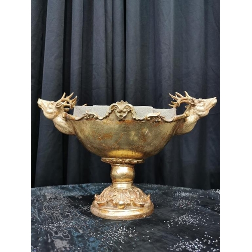 346 - Gold Ornate Stag Bowl  - Ready for Faux Christmas arrangement