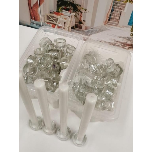 36 - 2 Boxes of Glass Dinner Candle Holders