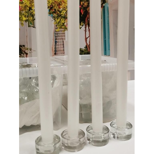 36 - 2 Boxes of Glass Dinner Candle Holders