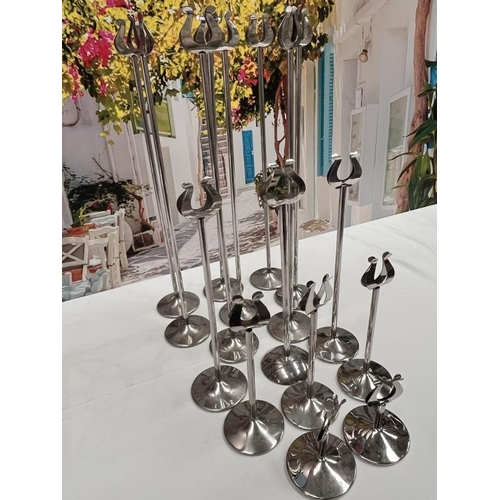 37 - Box of Stainless Steel Table Number Stands (Assorted Heights)