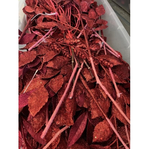 397 - Box of Red Glitter Branches