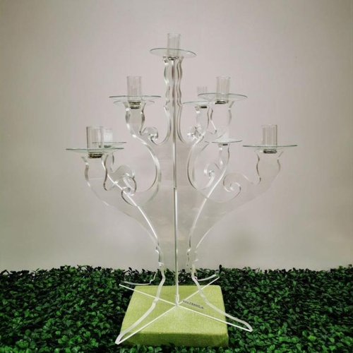 410 - Pair of Perspex Candelabra with Magnetic Candle Holders.  These are also adaptable for Votives (50cm... 