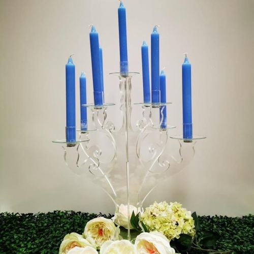 411 - Pair of Perspex Candelabra with Magnetic Candle Holders.  These are also adaptable for Votives (50cm... 