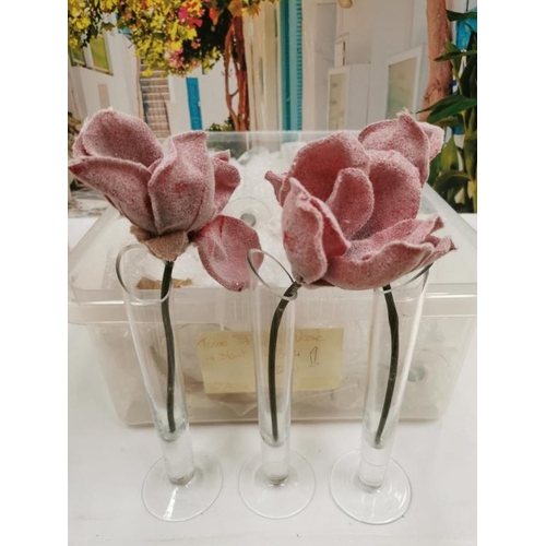 42 - Box of Stem Vases Slanted Top (20cm) for Single Floral Stems