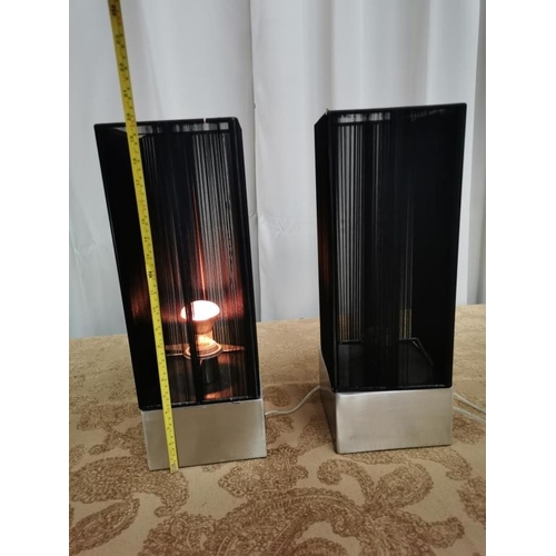 46 - 2 Black Thread Touch Lamps (50cm H x 18cm D)