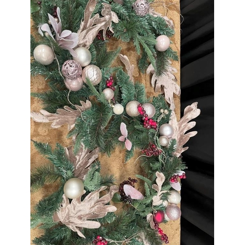 49 - Champagne & Red Christmas Garland (1.8m)