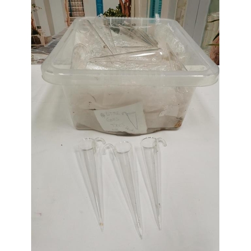 52 - Box of Glass Conical Tubes with Hook for delicate Floral Displays