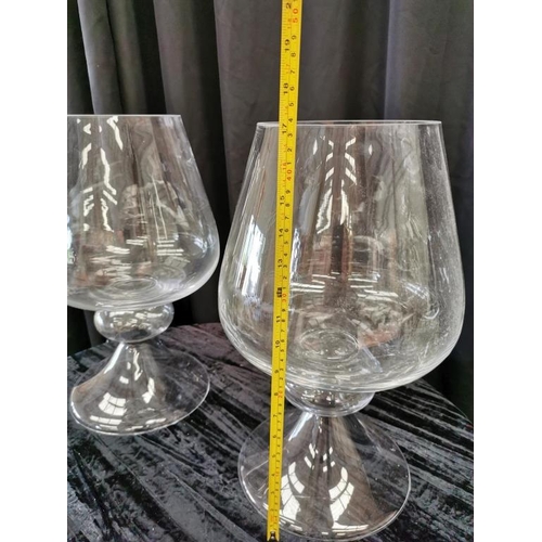 57 - 2 Large Brandy Glass Vases (45cm H x 17cm D)