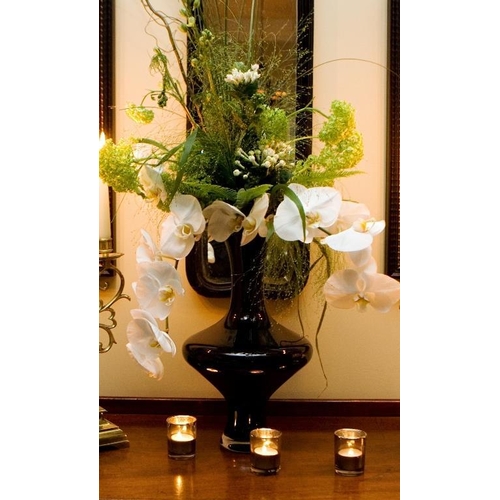 67 - High & Low Duo Black Vase (50cm and 40cm H)