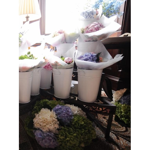 75 - Box of 14 White Zinc Buckets (26cm H) - For Pretty Florals for a Garden Party