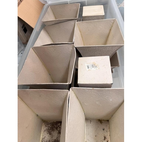 82 - Box of 20 Metal Cream Pots, raised detail (20cm x 17cm)