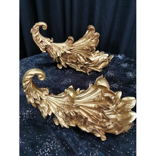 460 - Pair of Gold Christmas Scrolls for Florals or Christmas Scented Cones