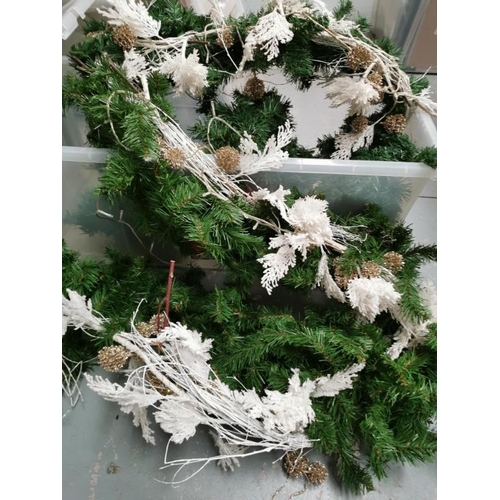 529 - Christmas Garland with White and Ivory Decor