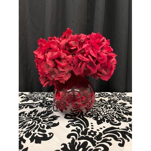 539 - Box of 5 Red Ball Vases