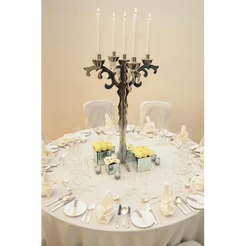 546 - Set of 2 Designer Modern Style Aluminium Candelabra