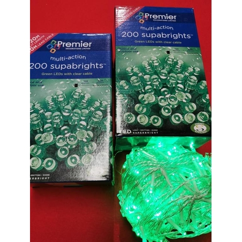 567 - 6 Warm White and 3 Green Fairy Lights (clear cable)