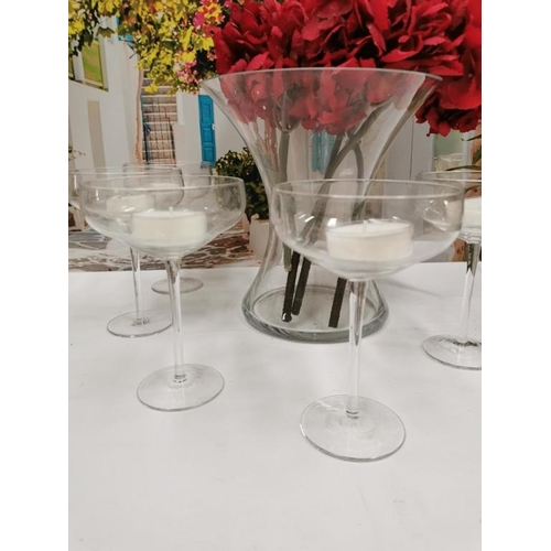 576 - Box of Cocktail Glasses with waisted Vase