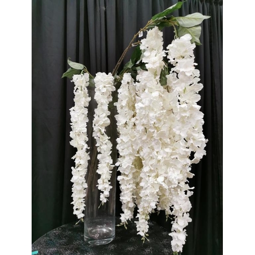 589 - 12 x 2 Stem Cream Hanging Hydrangea