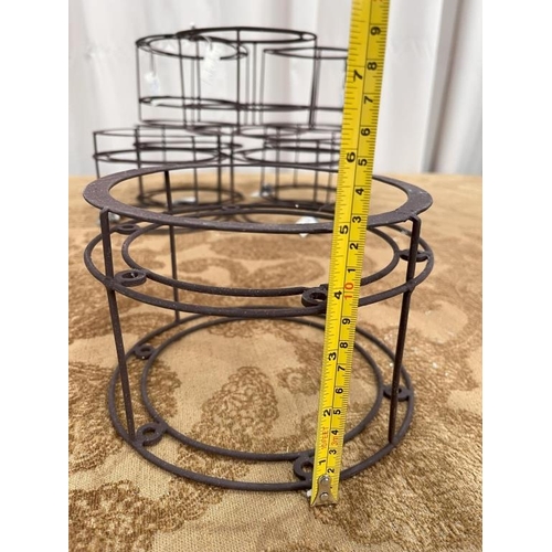 609 - Box of Round Old Vintage Metal Finish Metal Stands