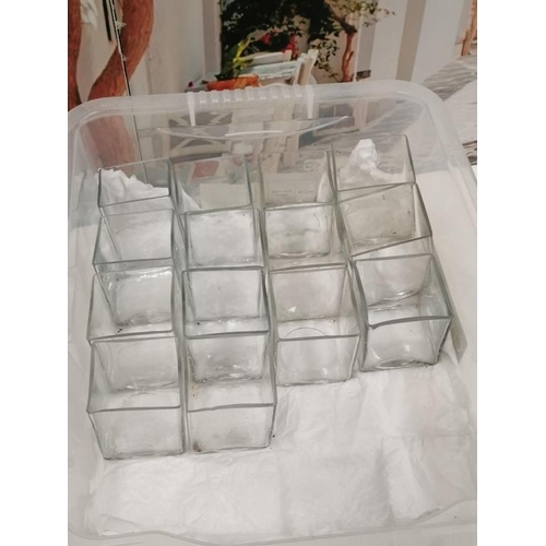 629 - Box of Square Glass Votives