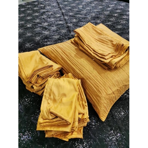 630 - 2 Boxes of Gold/Mustard Satin Cushion Covers (16 large & 6 Regular)