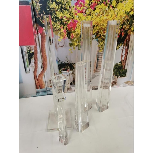 648 - Box of Mixed Crystal Stands (up to 45cm H)