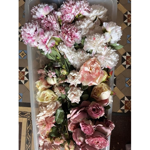 658 - Large Box of Mixed pink Peony Silk Flowers