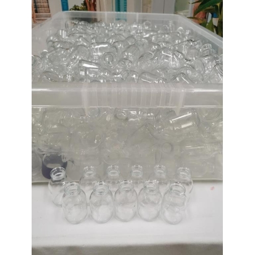 667 - Box of Clear Mini Glass Bottles